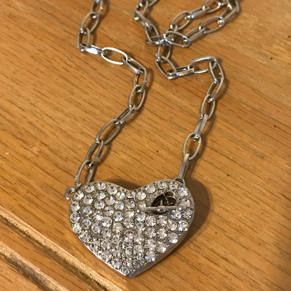 Sparkly heart toggle necklace